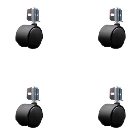 Service Caster 2'' Nylon Twin Wheel Casters with Corner Mounting Bracket , 4PK SCC-GR02S50-NYS-716-4-CB90-4